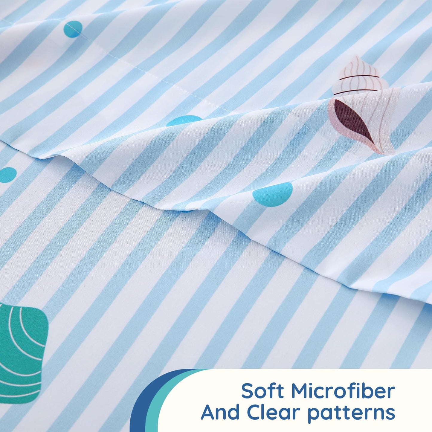 MCO 3Pieces Striped Sheets Set, Breathable Twin Sheet Set with 16" Deep Pocket,Modern & Luxury, Brushed Microfiber Bedding Set(Twin, Shell)