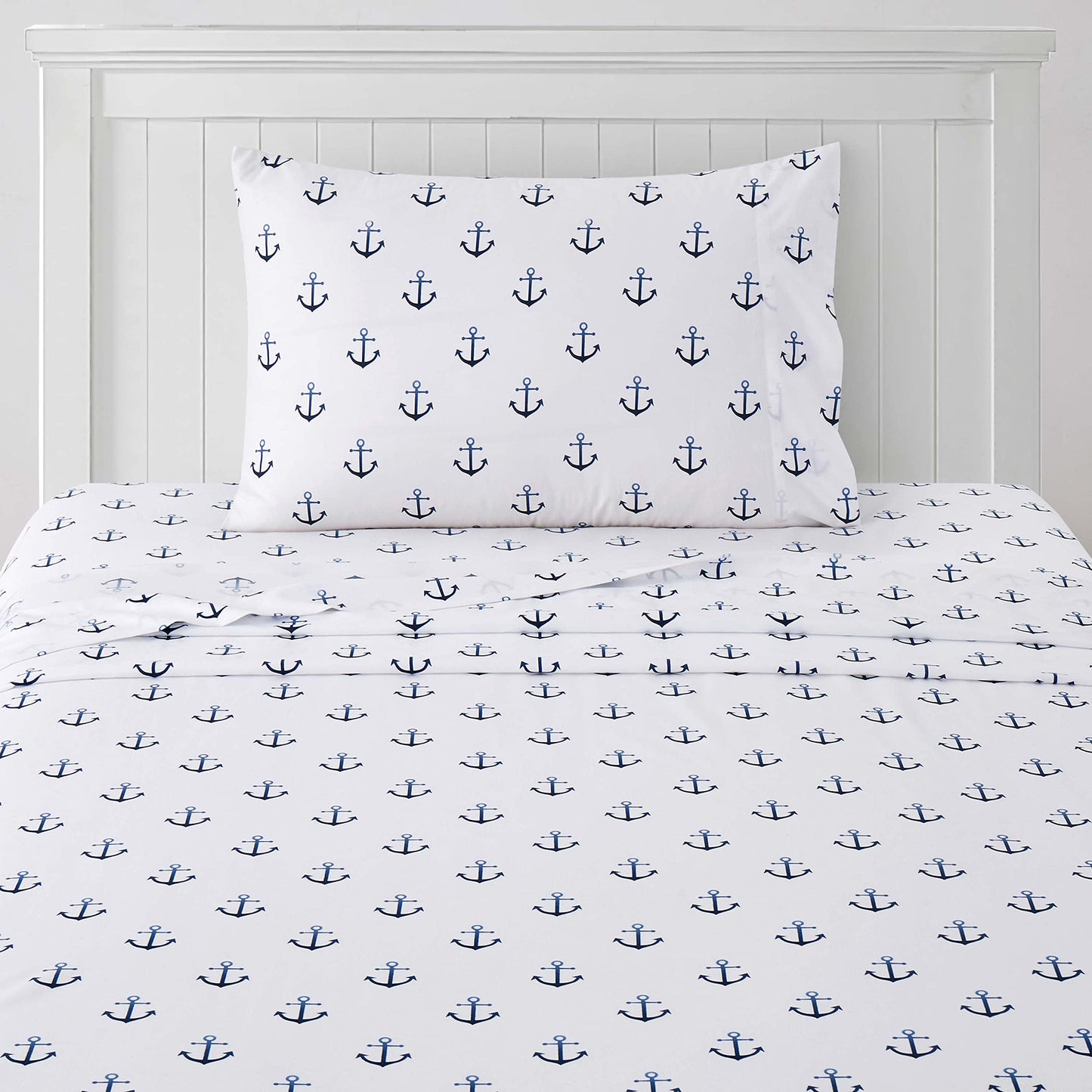 1500 Supreme Kids Bed Sheet Collection - Fun Colorful and Comfortable Boys and Girls Toddler Sheet Sets - Deep Pocket Wrinkle Free Soft and Cozy Bedding - Twin, Anchor