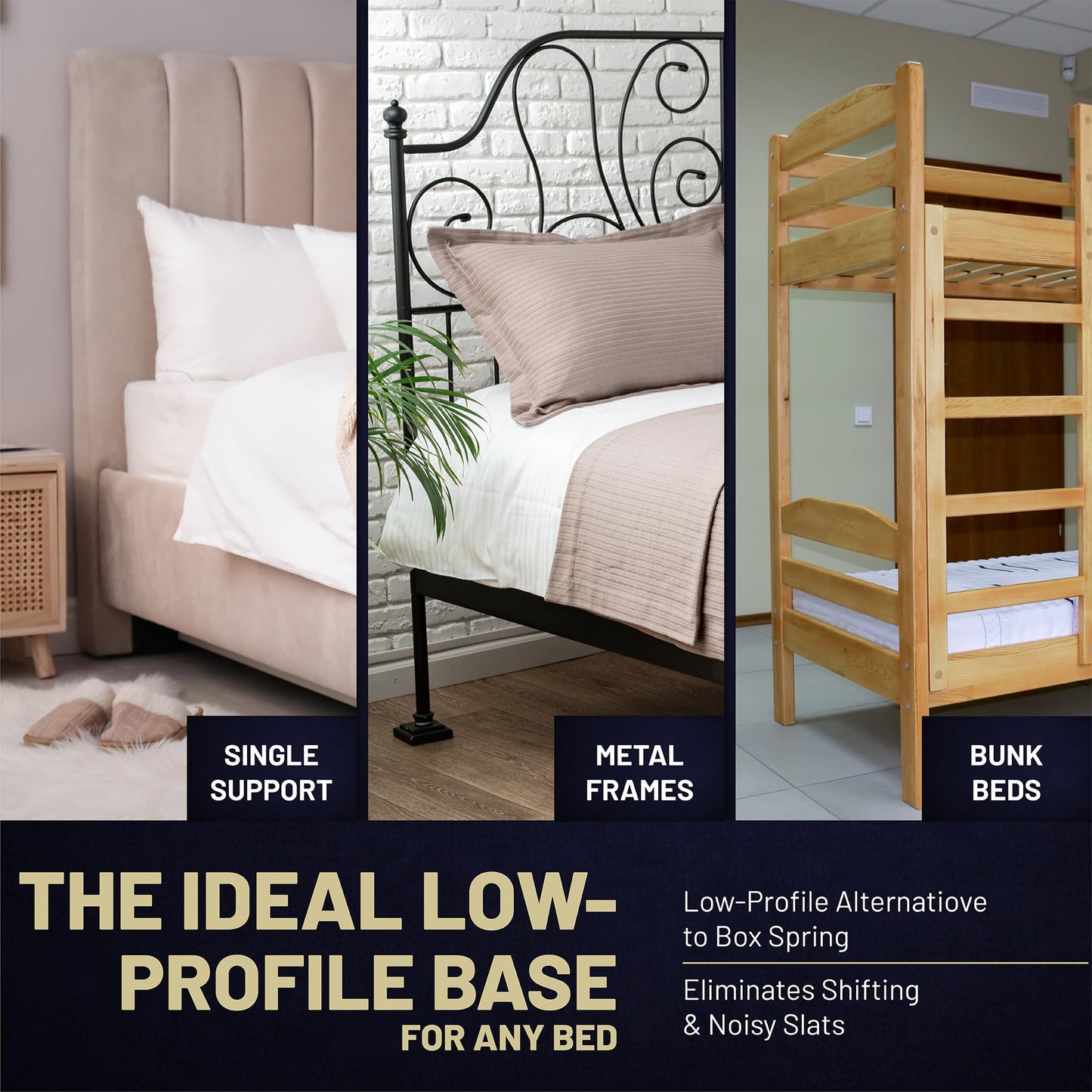 Zayton, 1.5" Split Wood Bunkie Board Twin Size Bed, Under Mattress Support, Fully Assembled, Fabric Ventilation Cover-Replaces Wooden Slats or Box Spring for Bed Frames