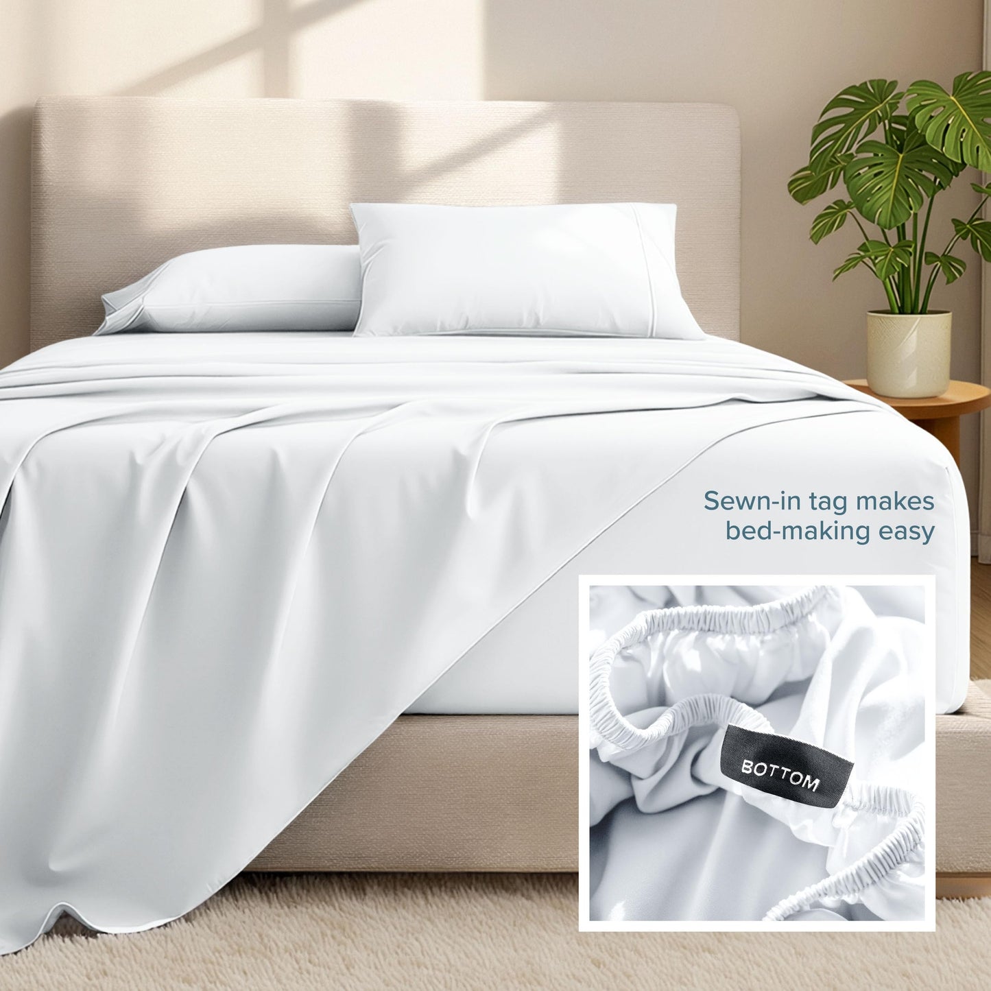 Bare Home Twin XL Sheet Set - 22" Deep Pockets - College Dorm Size - Luxury 1800 Ultra-Soft Microfiber Twin Extra Long Bed Sheets - Easy Fit - Extra Soft - 3 Piece Set - Bed Sheets (Twin XL, White)