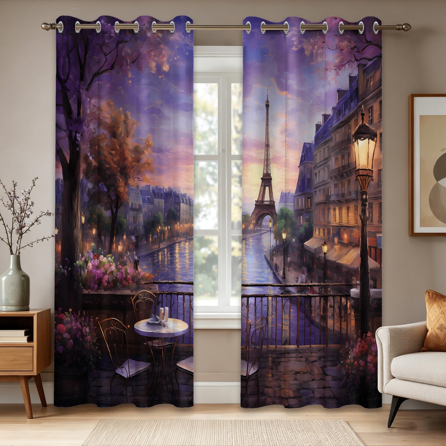 Lvetong Lvtong Vintage Paris Blackout Curtains, 52" W x84 L inch, 2 Panels