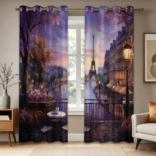 Lvetong Lvtong Vintage Paris Blackout Curtains, 52" W x84 L inch, 2 Panels