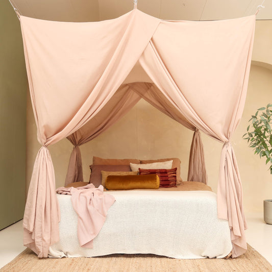 Nougat Bed Canopy for Queen and King-Sized Beds | Bedroom Decoration for Teens or Adults | Rectangular Shape Insect Netting | Mosquito Net in Multiple Colors and Sizes