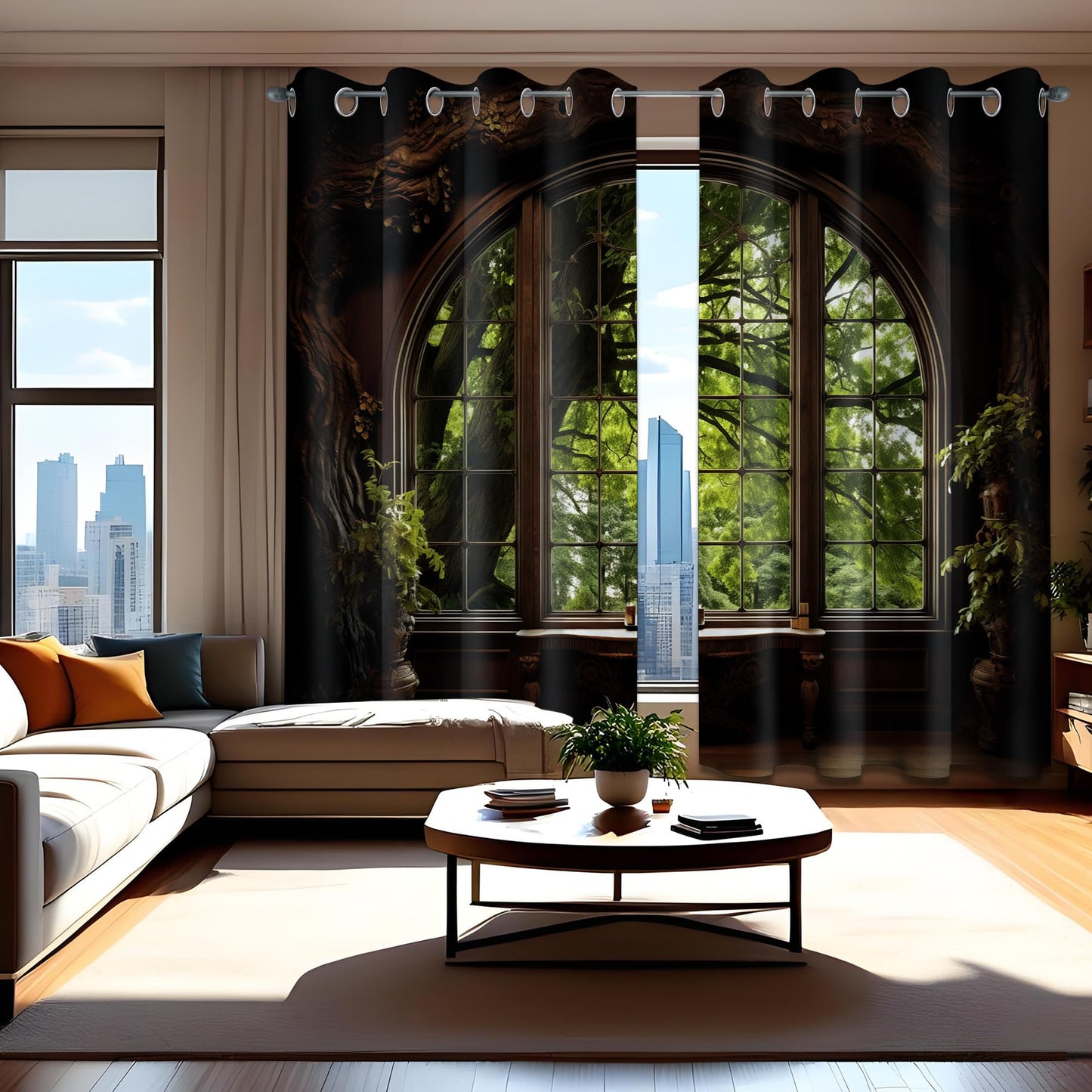 dueeia Forest Landscape Blackout Curtains, 84 X 52 Inch