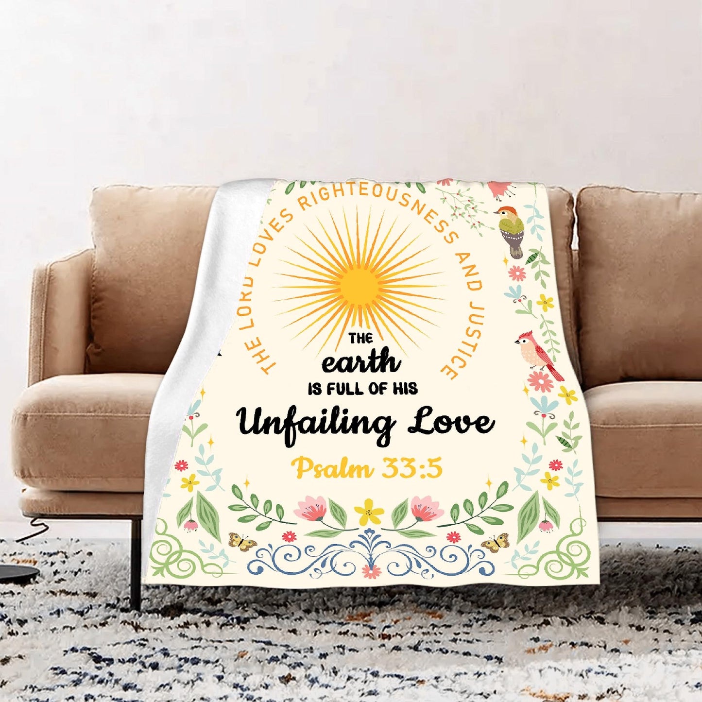 AMITAYUS Floral Scripture Bible Verse Throw Fleece Throw Sympathy Prayer Blanket Religious Christian Inspirational Gifts for Women Art Decor - 40''x50''