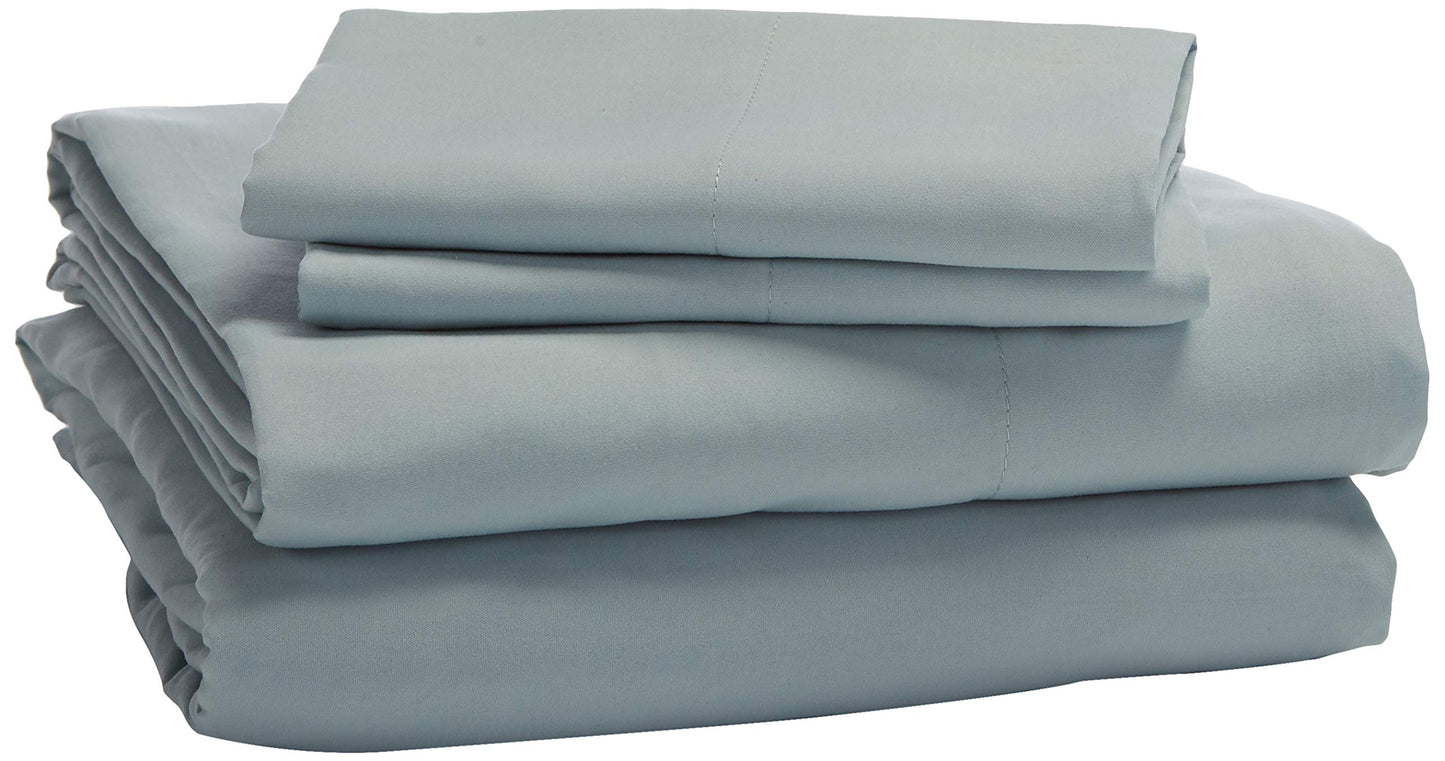 Amazon Basics 10-Piece Bed-in-a-Bag Comforter Set, Soft, Lightweight Microfiber, Full/Queen, Sea Foam Medallion