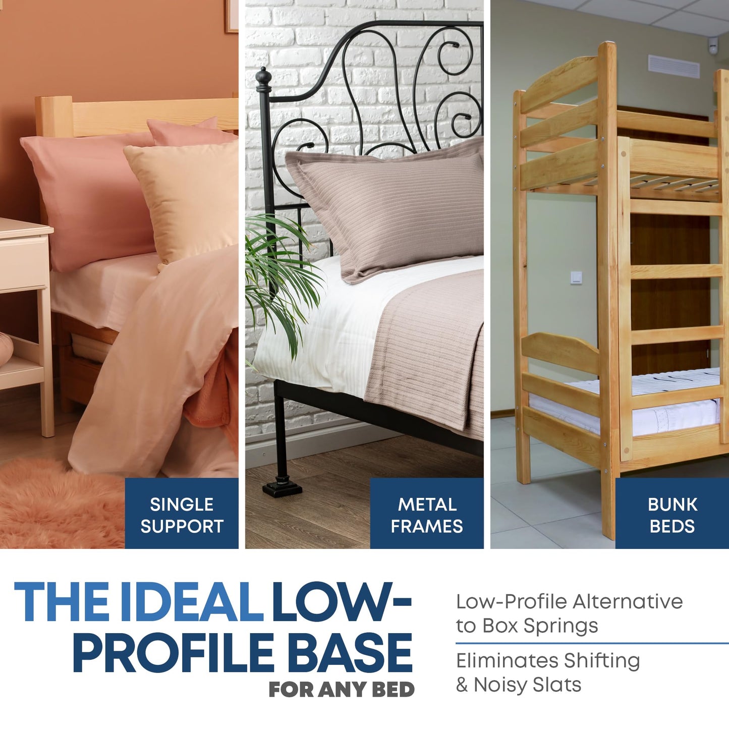 Treaton, 1.5" Split Wood Bunkie Board Twin Size Bed, Under Mattress Support, Fully Assembled, Fabric Ventilation Cover-Replaces Wooden Slats or Box Spring for Bed Frames