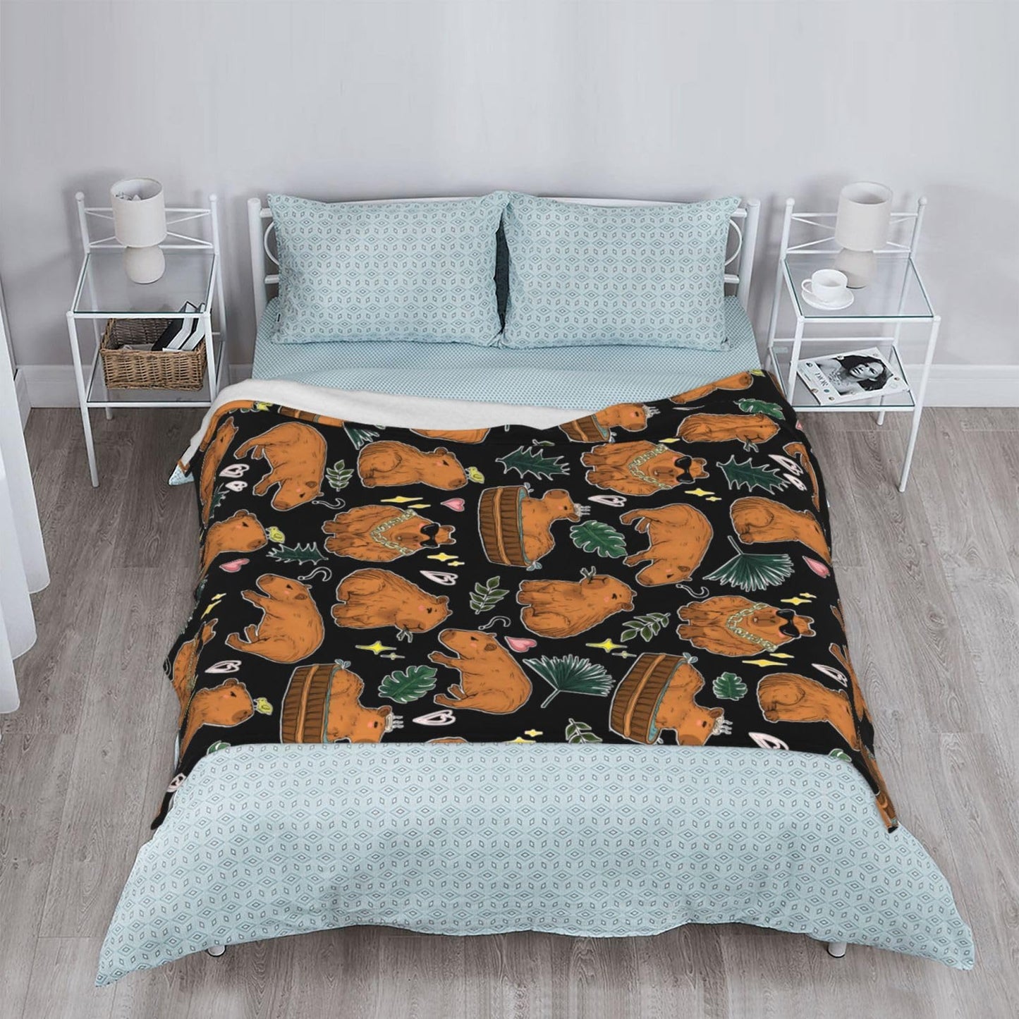 Capybara Blanket Gift for Girls Boys Kids Animals Lovers 50"x40" Fuzzy Soft Cozy Cute Capybaras Blankets Soft Throws Warm Lightweight Plush Flannel Throw Blanket Bed Couch Sofa Women Men Gift