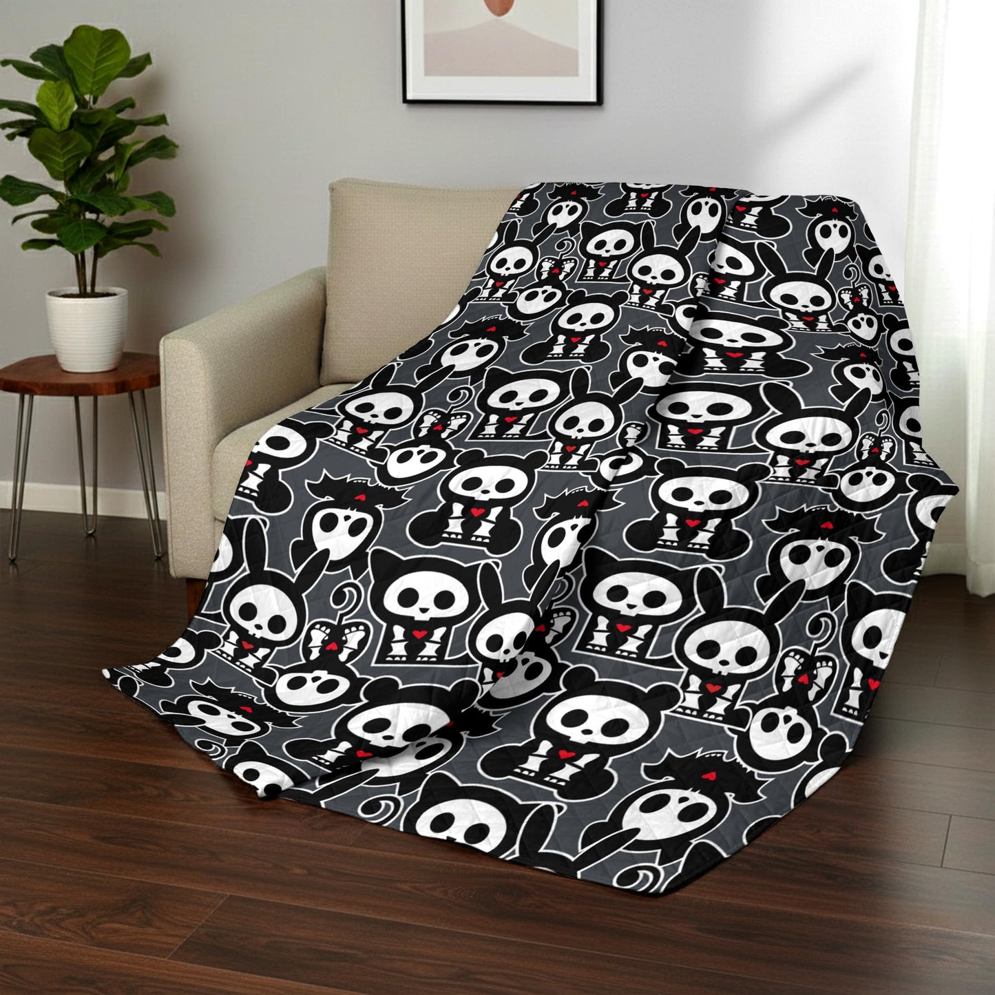 Northwest Skelanimals Party Quilted Throw Blanket 60x80 inches