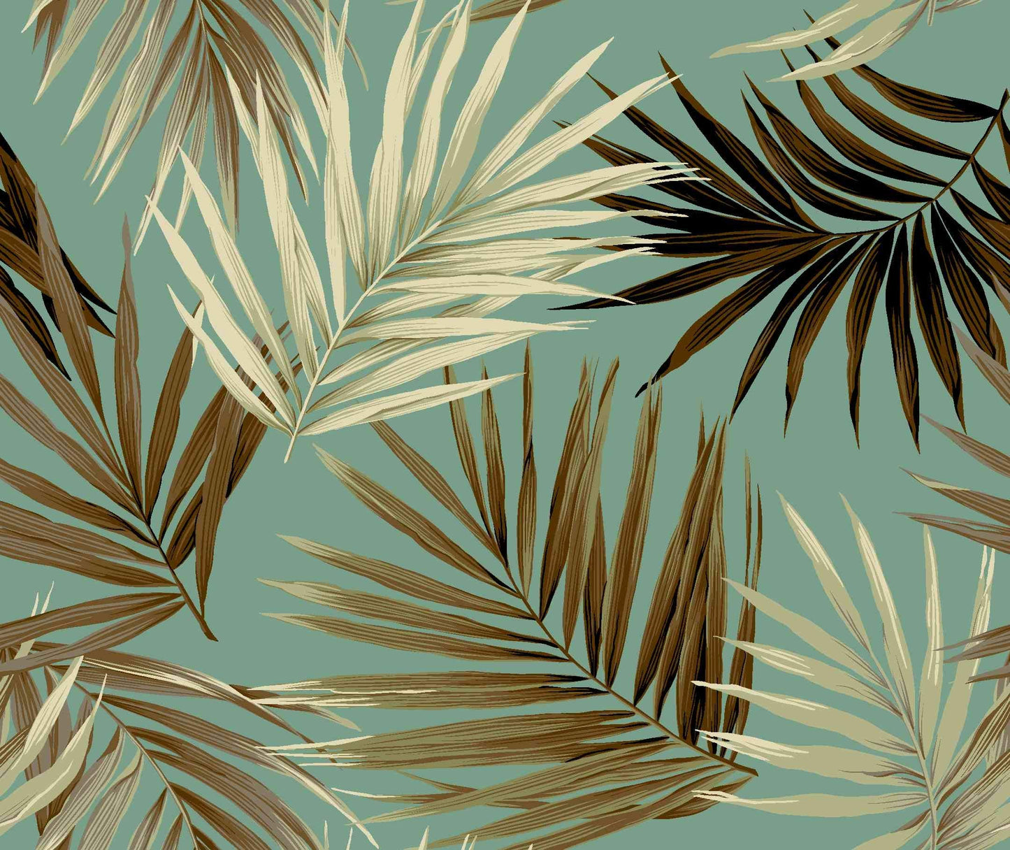 Masterplay 3-Piece Fine Printed Tropical Palm Leaves Oversize (118" X 95") Quilt Set, Bedspread Coverlet (Caifornia) Cal King Size Bed Cover (Sage, Aqua, Brown, Khaki)