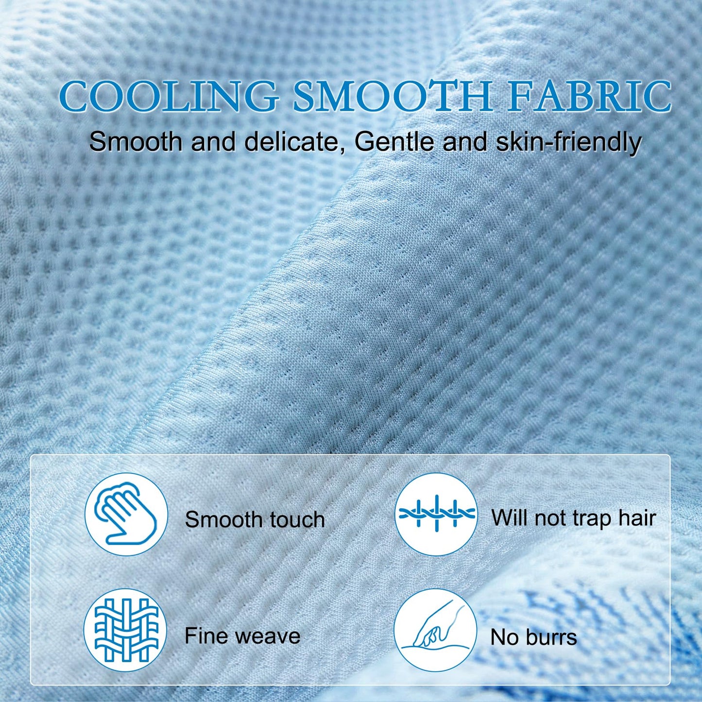 YOUR MOON Queen Size Cooling Mattress Pad for Hot Sleepers - Soft Breathable Noiseless Bed Pad Cover Mattress Cover, 8"-16" Deep Pocket - Enhanced Cooling Technology for Restful Sleep, Light Blue