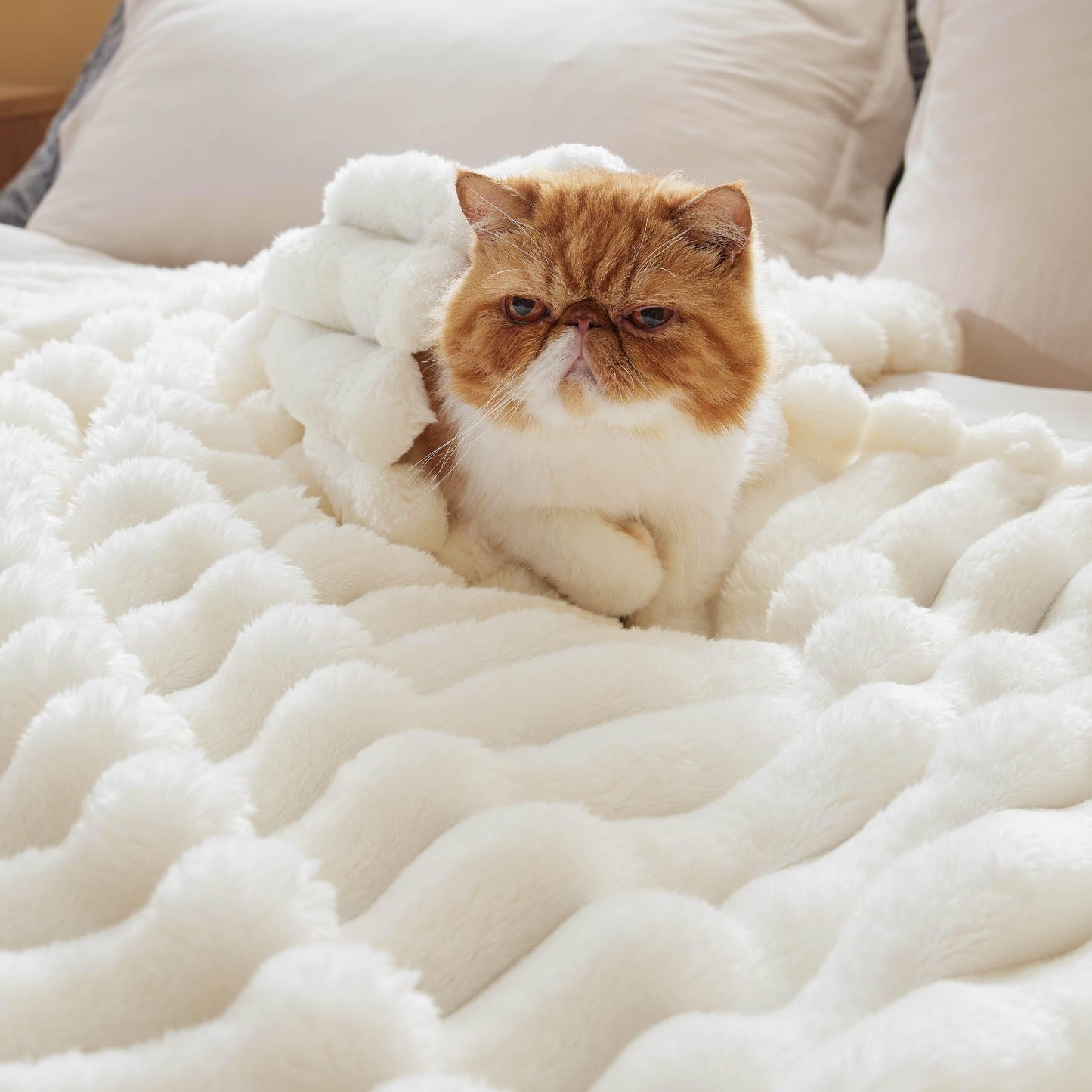 Bedsure White Throw Blanket for Couch, White, 50x60 Inches