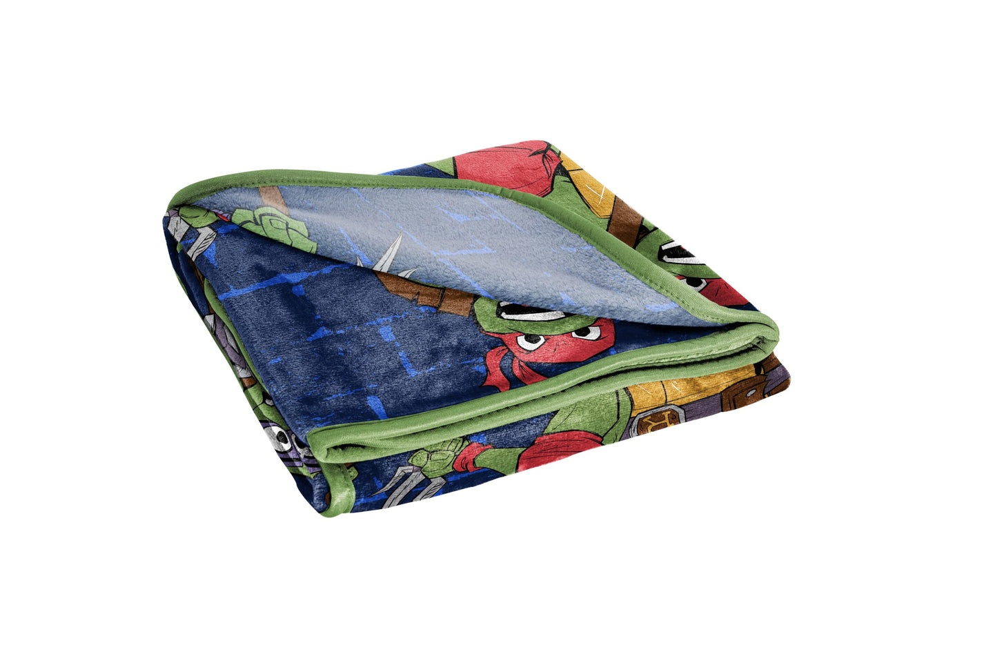 Jay Franco Kids Plush Throw Blanket – Soft & Cozy Fleece Throw for Bedroom & Couch Décor, Official Licensed Product, Blue - Teenage Mutant Ninja Turtles, 46x60 - Throw Blanket