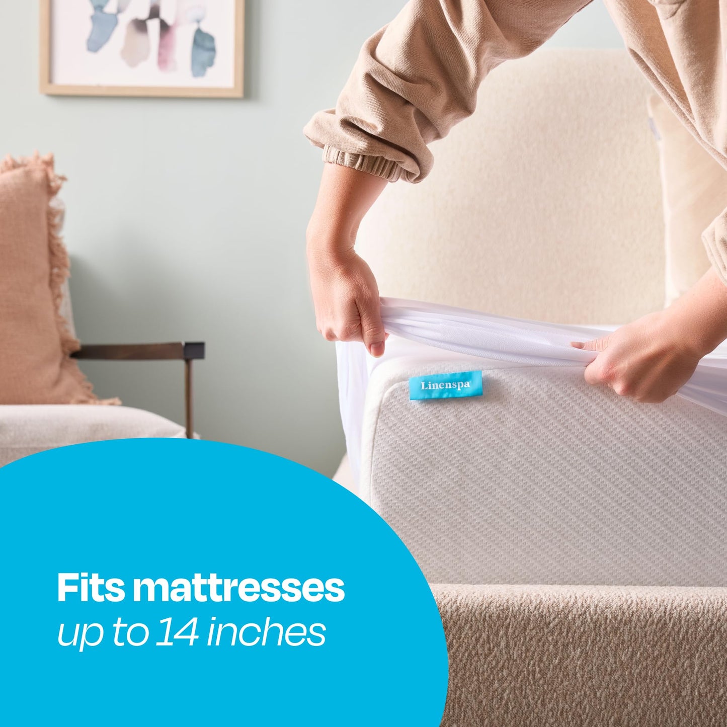 Linenspa Waterproof Mattress Protector — Breathable, Noiseless, Twin