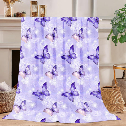 Butterfly Blanket Butterfly Throw Blanket Super Soft Plush Flannel Fleece Bedding Gifts for Boys Girls Men Women Lovers Adults Stuff for Couch Sofa Bed Room Decor 50"X60"