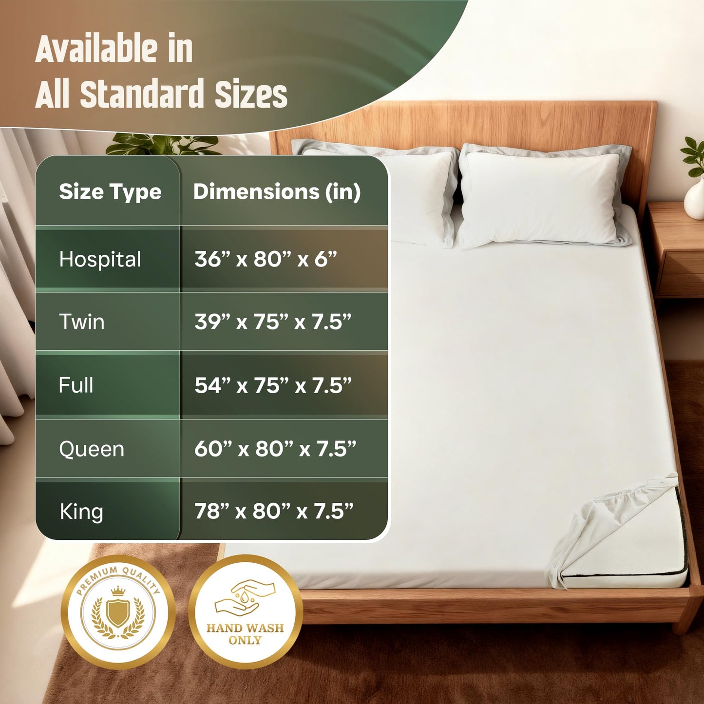 Mars Wellness Waterproof Vinyl Mattress Protector and Cover - Contoured Fitted White Mattress Cover Sheet - 1 Pack - Queen