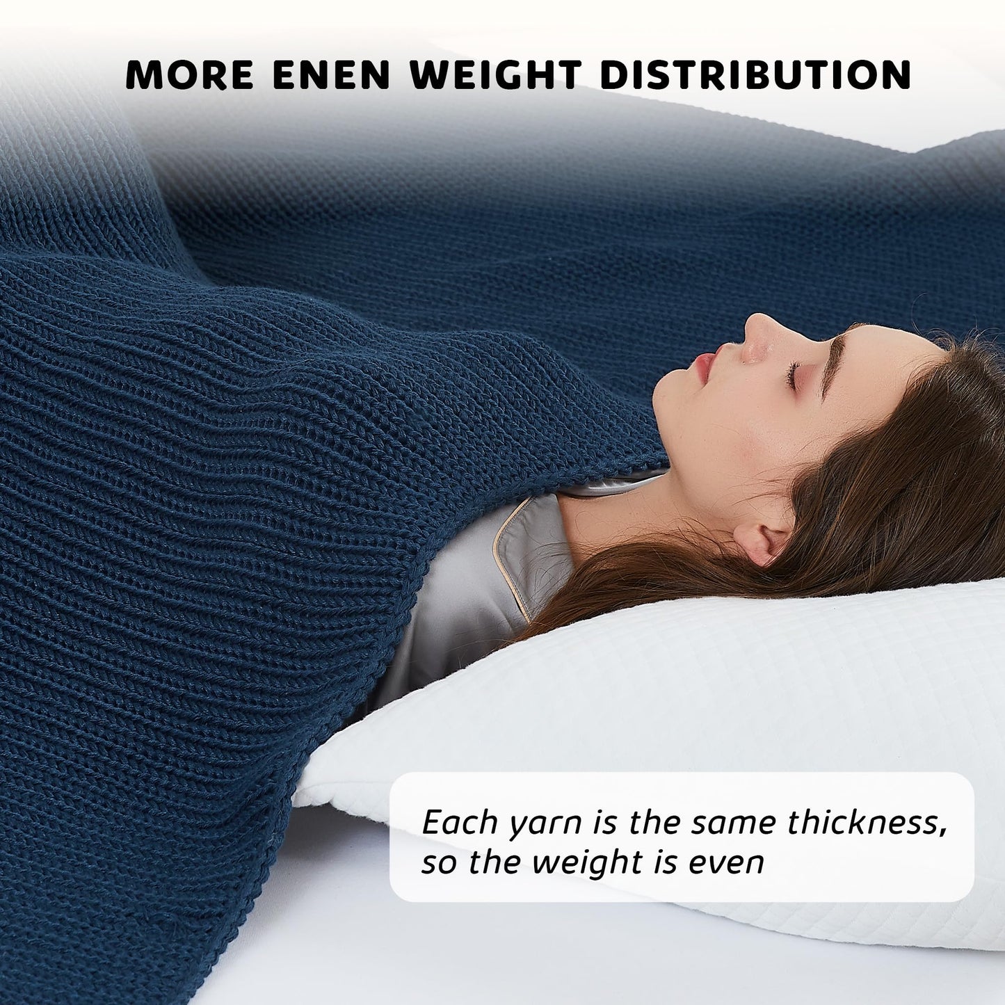 L'AGRATY Knitted Weighted Blanket - 50"x60" 7lbs Cooling Chunky Knit Heavy Blanket for Adults Braided Crochet Throw Thick Cable Yarn Knit Decorative No Beads Evenly Weighted Machine Washable