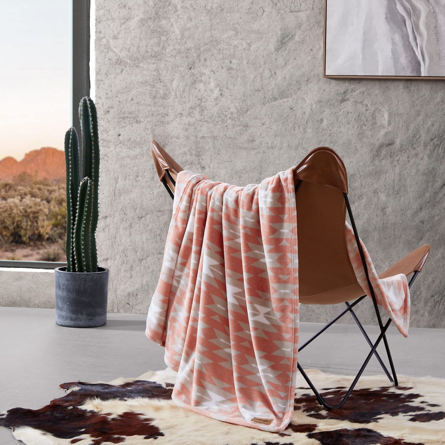 Wrangler - Blanket, Super Soft Plush Bedding, Yellowstone Inspired Throw Blanket for Couch or Bed (Navajo Khaki, 50" x 70")