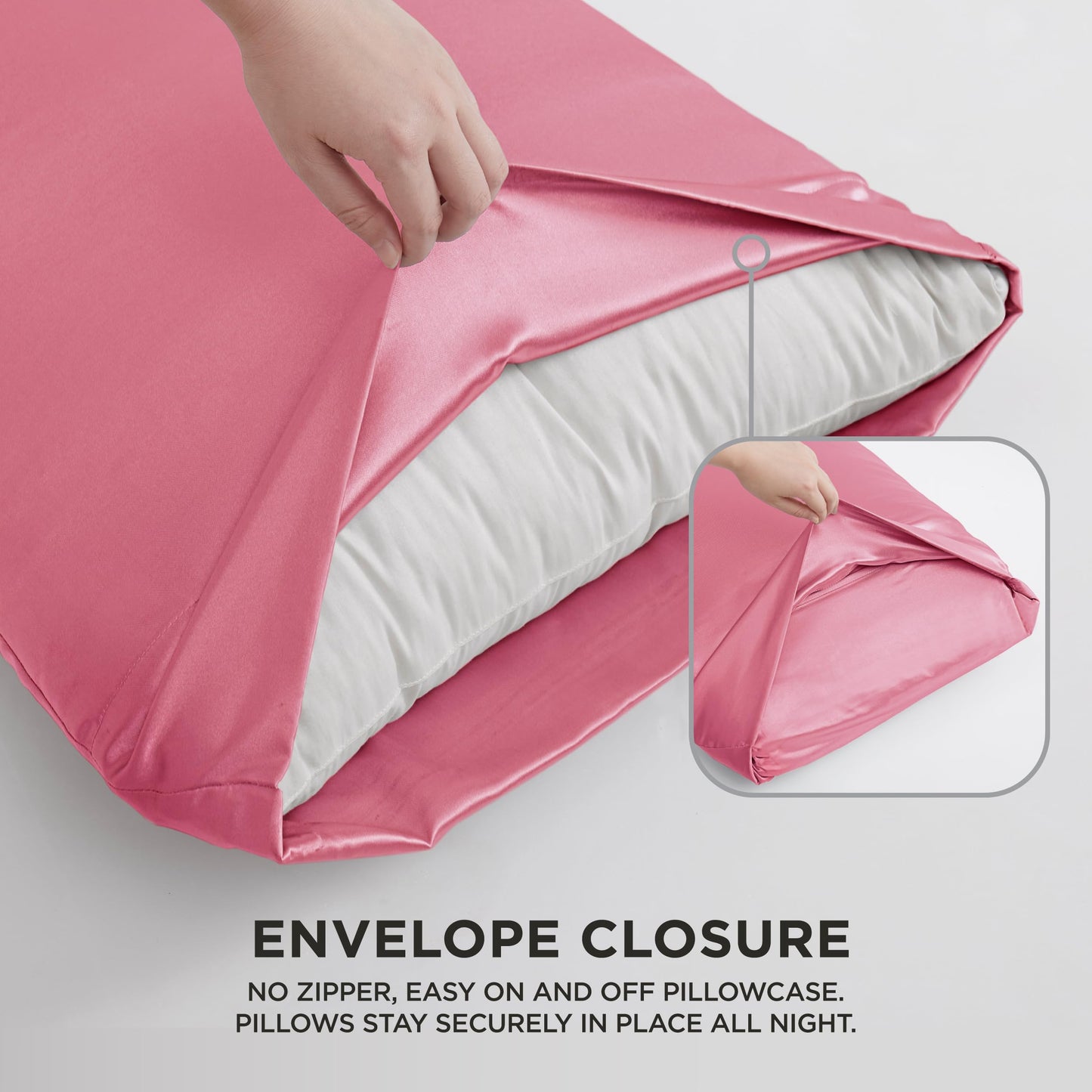 Juicy Couture Full Size Satin Bed Sheet Set, Deep Pocket Silky Full Sheet Set with 1 Fitted Sheet, 1 Flat Sheet, and 2 Pillow Case, Wrinkle Resistant and Anti Pilling Bed Sheets - Rose Pink