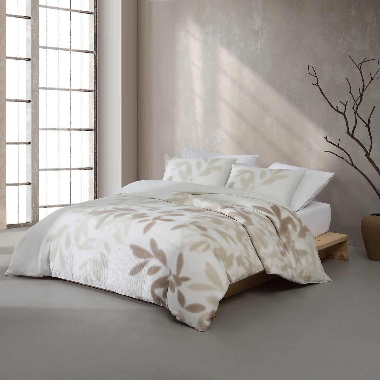 Calvin Klein - King Comforter Set, Floral Inspired Soft Bedding with Matching Shams, Oeko-Tex Certified (Shadow Branches Beige, King)