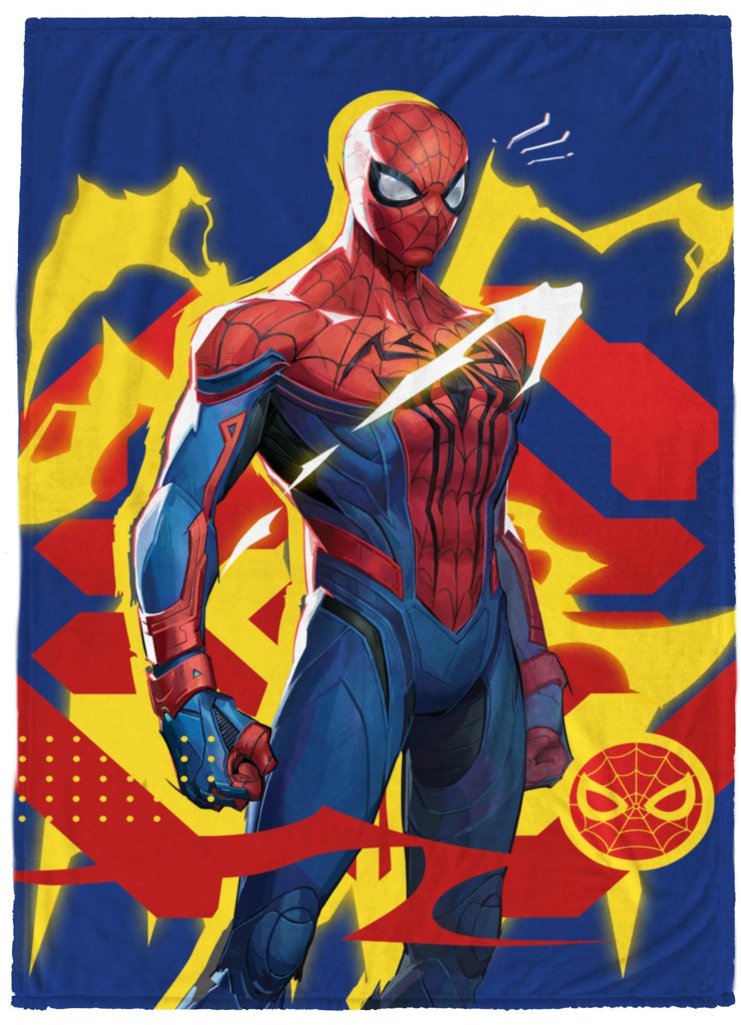 Jay Franco Kids Plush Throw Blanket – Soft & Cozy Fleece Throw for Bedroom & Couch Décor, Official Licensed Product, Blue - Marvel Rivals Spiderman, 60x90 - Large Blanket