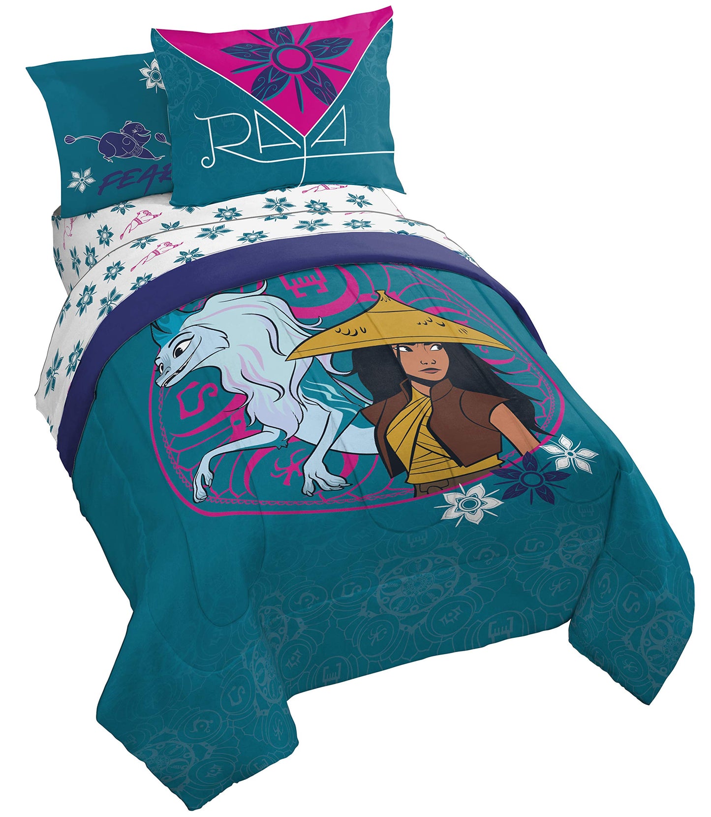 Jay Franco Disney Raya & The Last Dragon Eternals 7 Piece Queen Bed Set - Includes Reversible Comforter & Sheet Set, Bedding - Super Soft Fade Resistant Microfiber