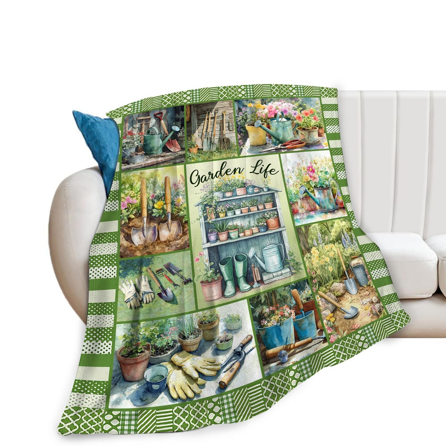 Plant Gardening Blanket Soft Fuzzy Fleece Plants Flower Garden Life Blankets Decor Cozy Warm Plush Flannel Blanket Gifts for Boys Girls Men Women Home Chair Sofa Couch Bed 50"X40"