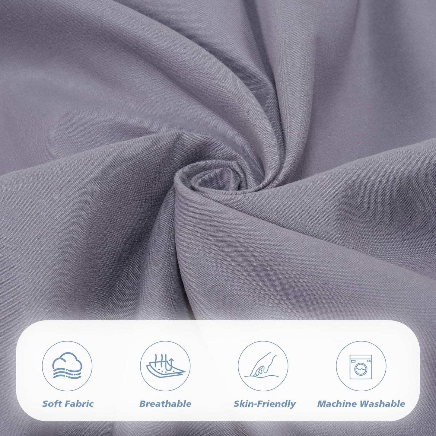 URZGU Cot Sheets 31" x 75", 4 Piece Cot Sheet Set, Fitted for Narrow Twin Mattress/RVs Bunk/Camper Bunks/Guest/Army Cots, Soft & Breathable Camper Bedding Set, Gray
