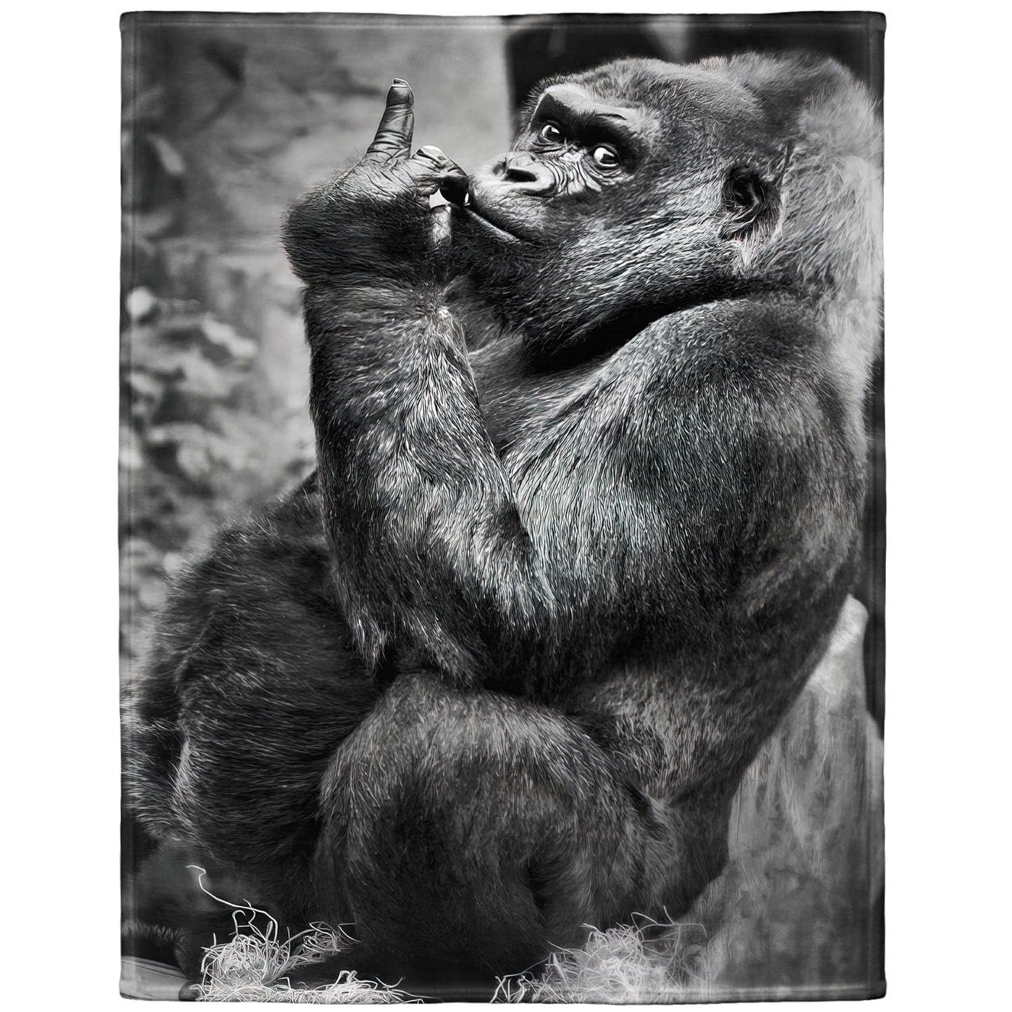 Rstick Gorilla Blanket Funny Animal Orangutan Fleece Blanket Soft Fuzzy Plush Throw Blankets for Couch Bed 60"x80"