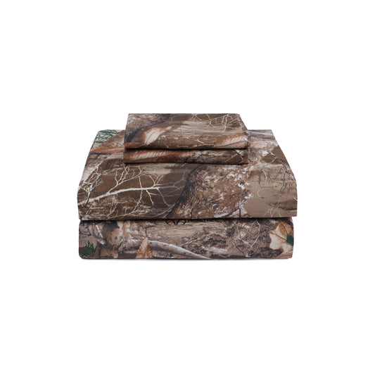 VISI-ONE Realtree Edge Queen Camo 4 Piece Sheet Set – Lightweight, Cooling, Wrinkle-Free Microfiber 13" Deep Pockets Sheets, Unisex Rustic Western Farmhouse Style Made to Complement All Living Spaces