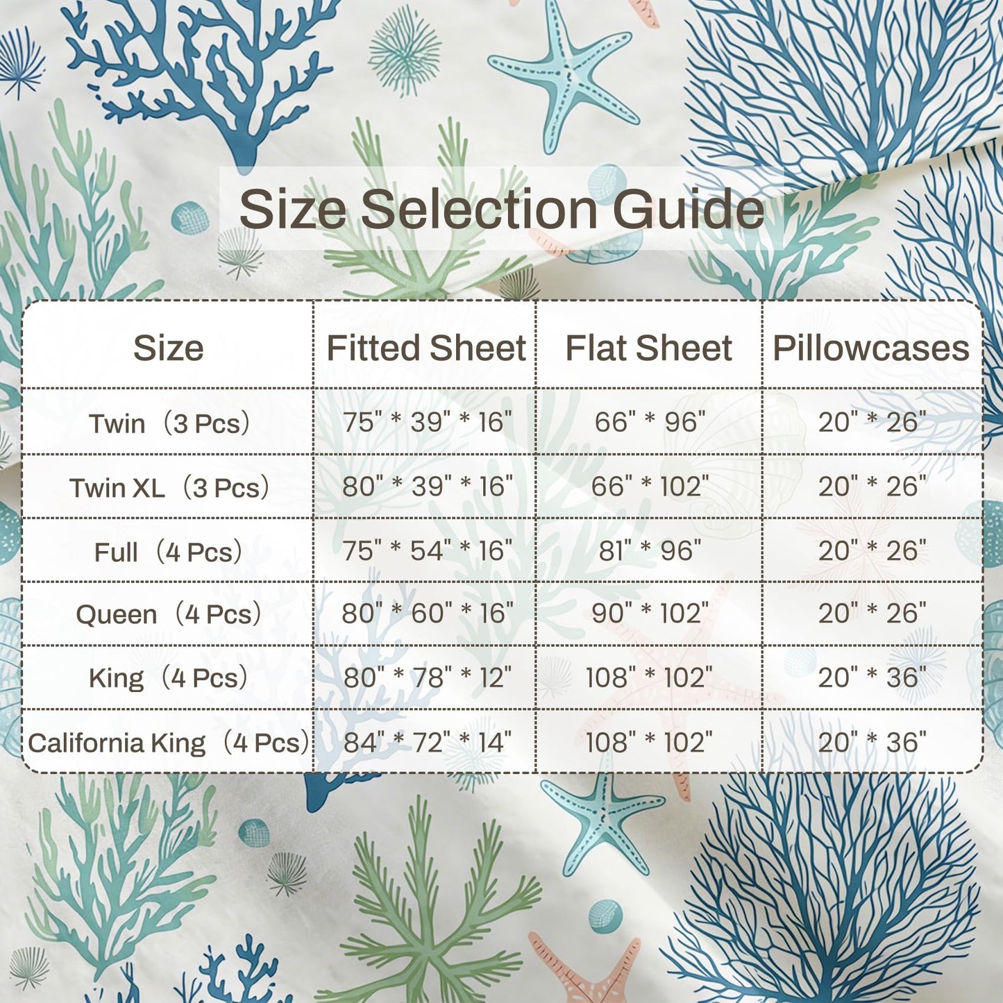 Coral Queen Bedding Set Marine Life Sheet Sets