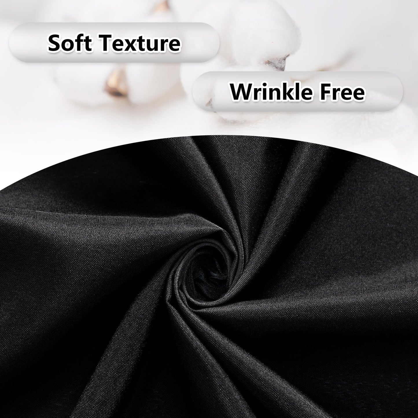 MEETSKY Black Backdrop Curtains for Parties - 10ft x 8ft Party Photo Background Curtain Rod Pocket Fabric Drapes Panels for Boys Birthday Holiday Home Halloween Decoration, 5ft x 8ft, 2 Panels