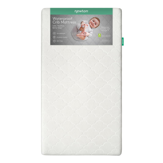 Newton Baby Waterproof Crib Mattress and Toddler Bed - Ultra-Breathable Proven to Reduce Suffocation Risk, Washable Core & Cover, All-Stages, Infant to Toddler, Deluxe 5.5" Thick - White