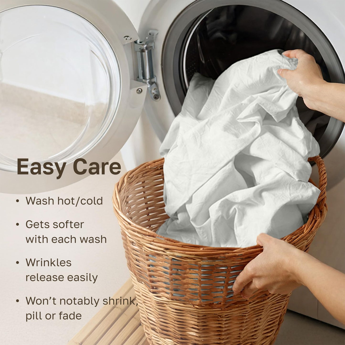 California Design Den King Fitted Sheet Only Cotton with Deep Pockets - Soft 100% Cotton Fitted Sheet King, No Pop-Off Elastic, Durable Sateen Weave - Ivory (Eggshell)