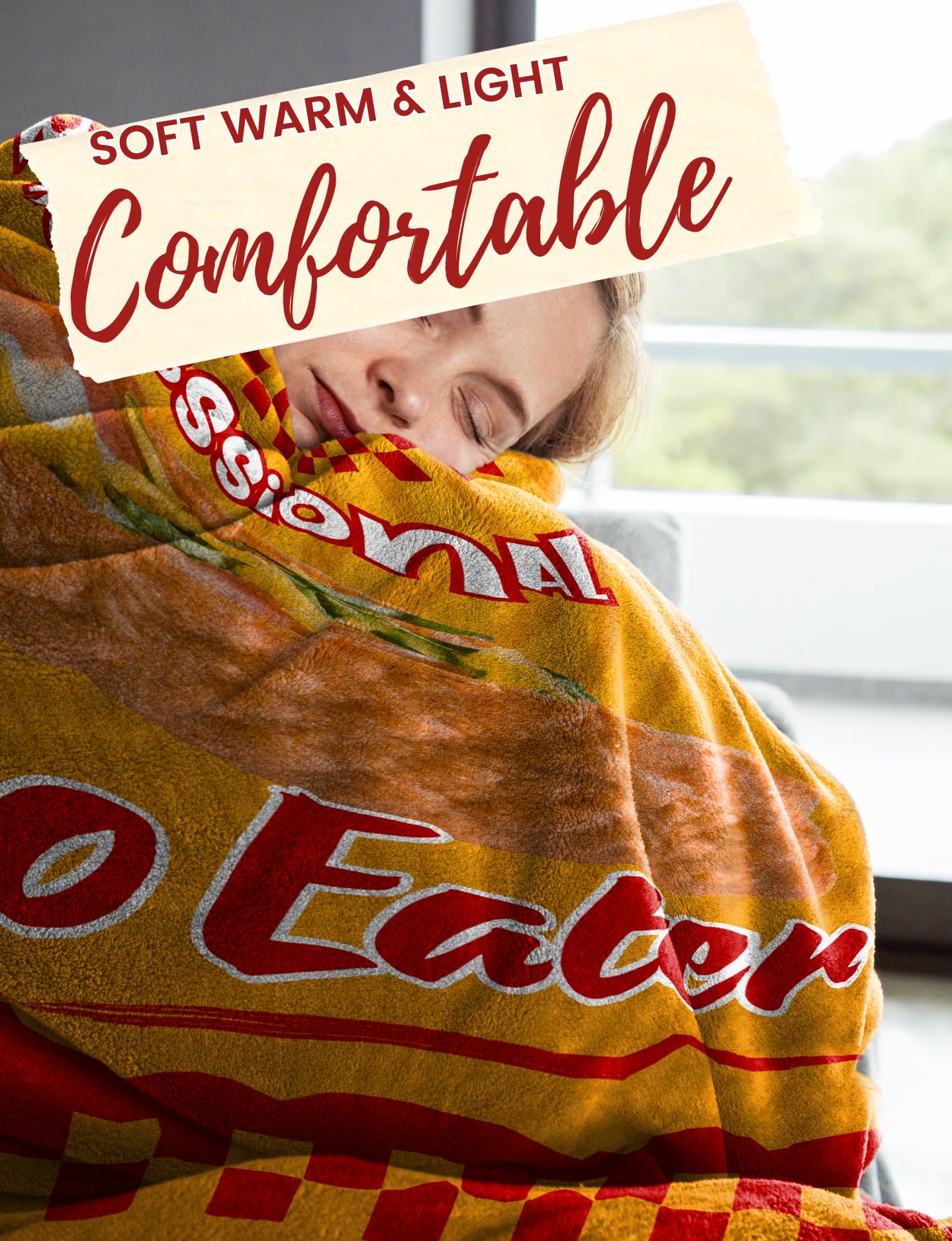 Taco Gifts for Women, Girls, Men, Mexicans, Taco Lovers, Taco Themed Blanket Throw 50x65 Inches