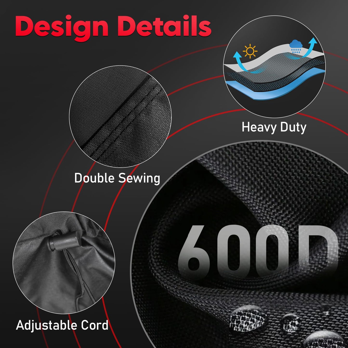 Zettum Outdoor Daybed Cover 88 Inch - 600D Patio Round Sofa Cover Heavy Duty & Waterproof, All Weather Protection Outdoor Furniture Covers for Canopy Daybed Sofa, 88" Dia x 35"/18" H