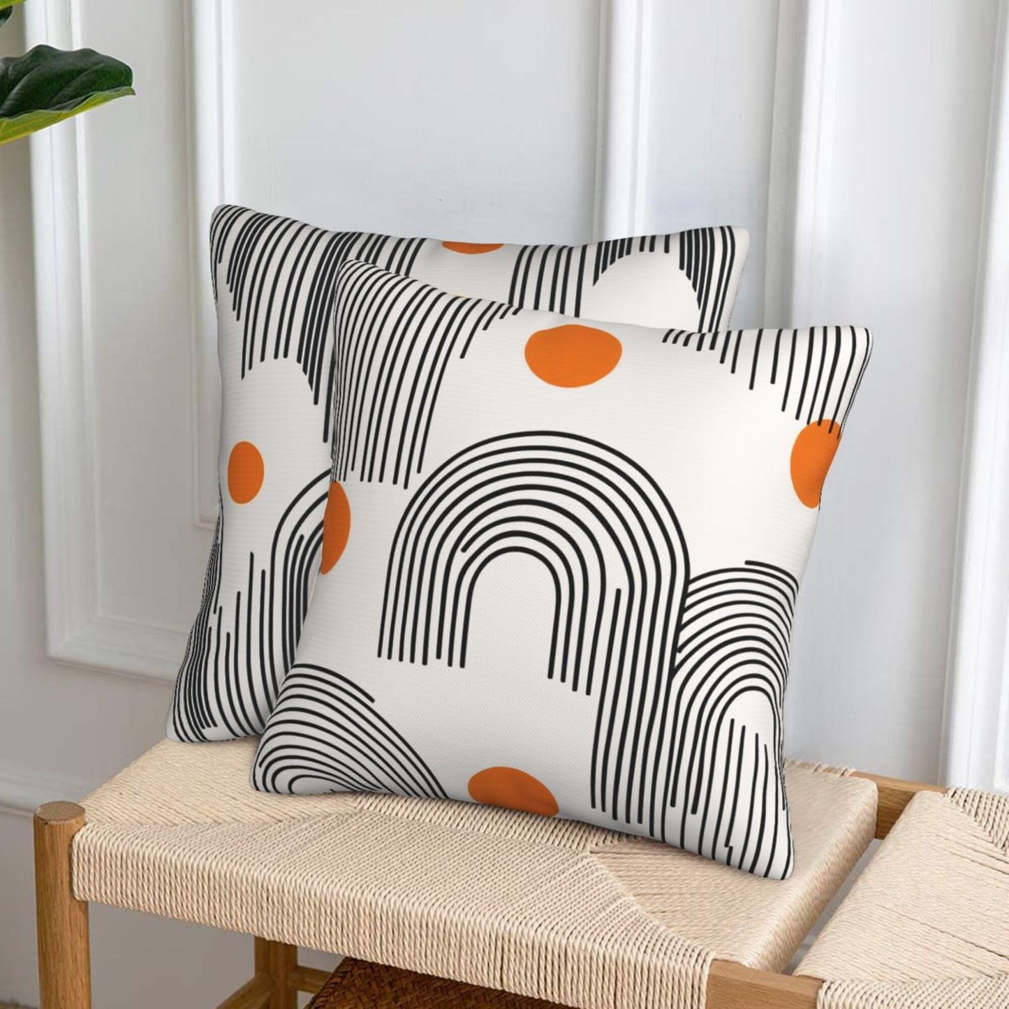 Mshutbna Mid Century Modern Throw Pillow Covers 18x18 inch Set of 2 Pillow Case Cushion Cover for Home Sofa Couch Living Room Car Decor