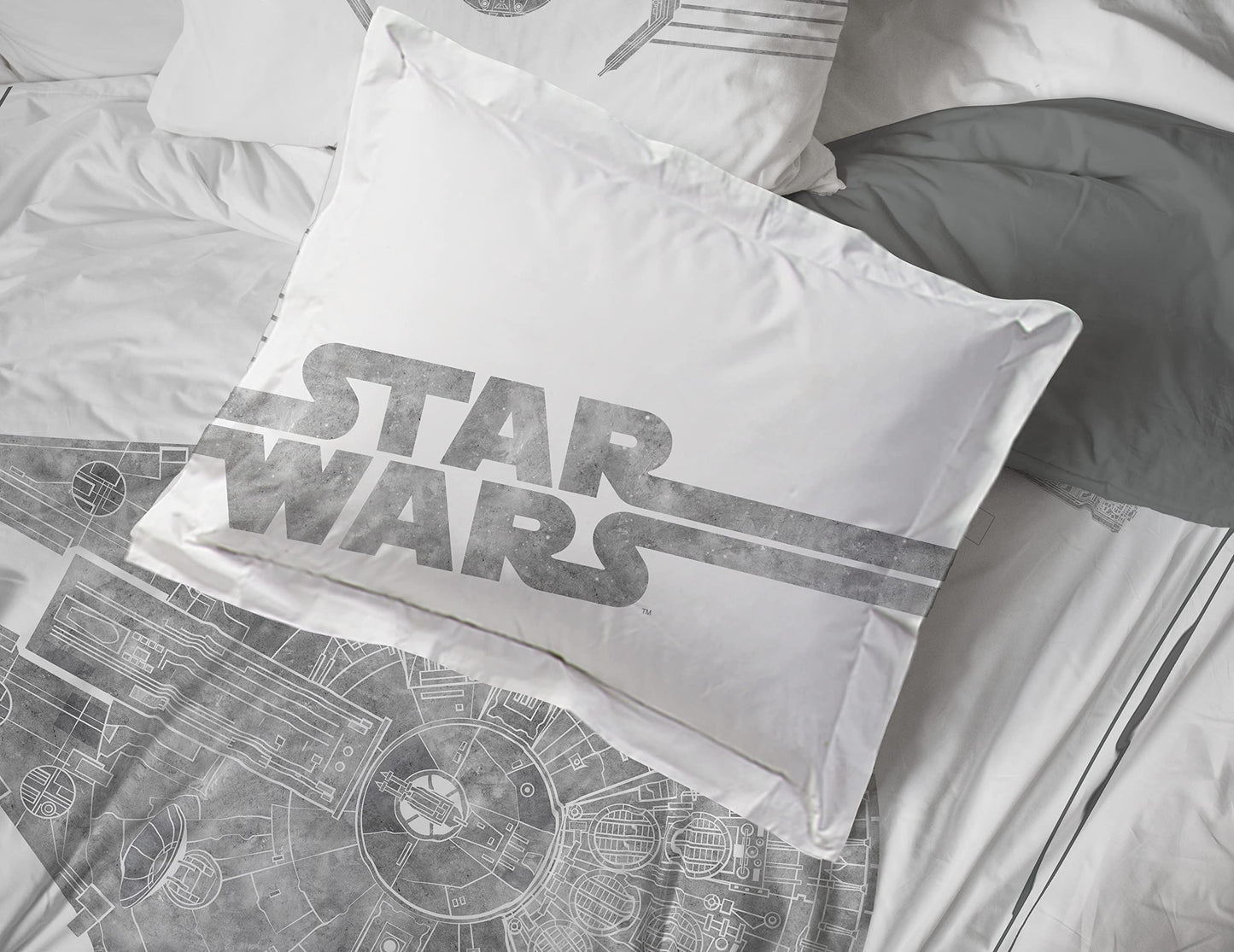 Jay Franco Star Wars Falcon Schematics 5 Piece Twin Size Bed Set - Includes Comforter & Sheet Set - Super Soft Kids Bedding Fade Resistant Microfiber