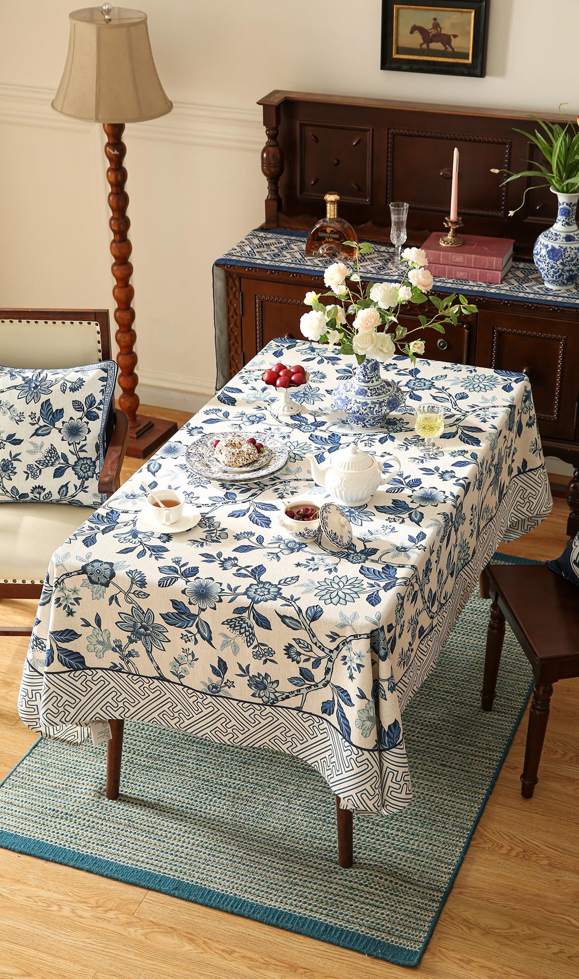bilin gaier Designer Linen Tablecloth Rectangular,79"x55"-Suqing A