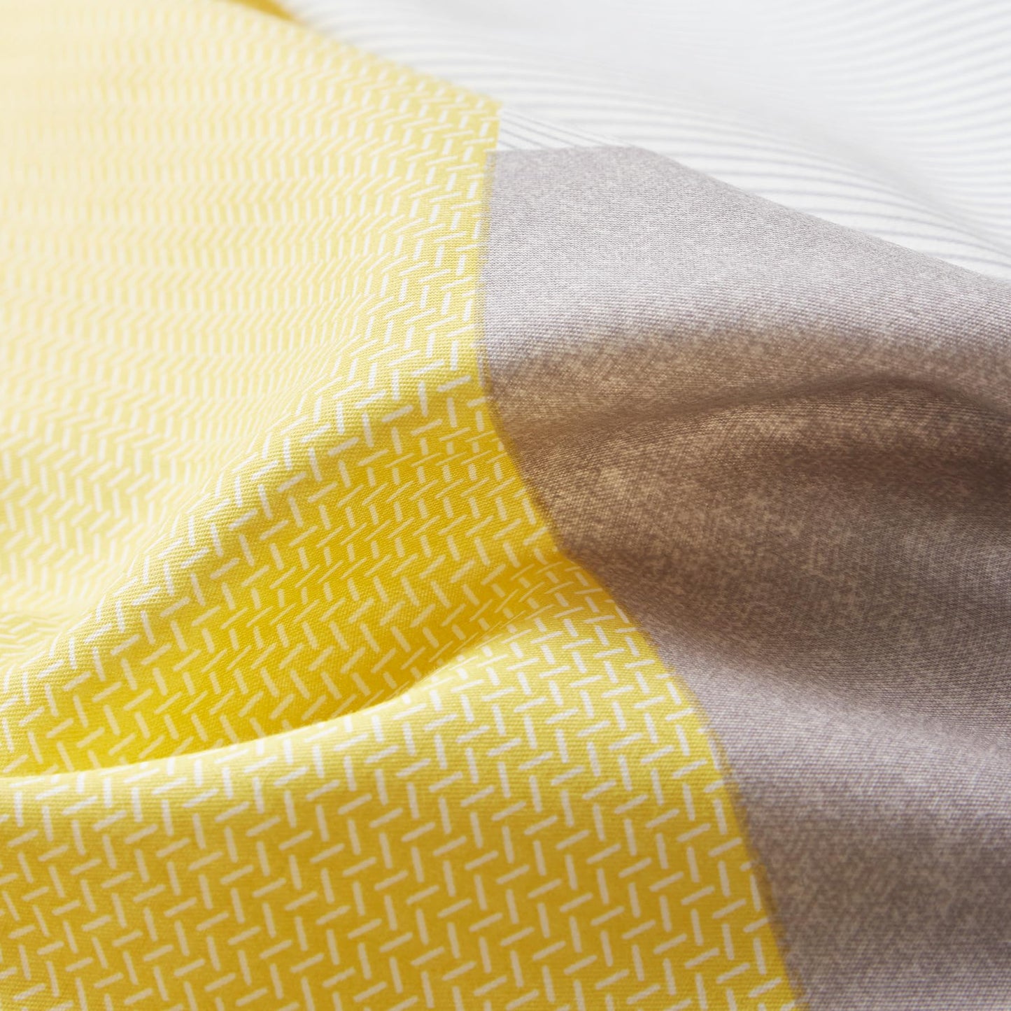 SUSYBAO Reversible Striped Duvet Cover Queen 100% Cotton 3 Pcs Set 1 Blue Yellow Chevron Pattern Duvet Cover with Zipper Ties 2 Pillowcases Neutral Grey Geometric Print Bedding Set Soft