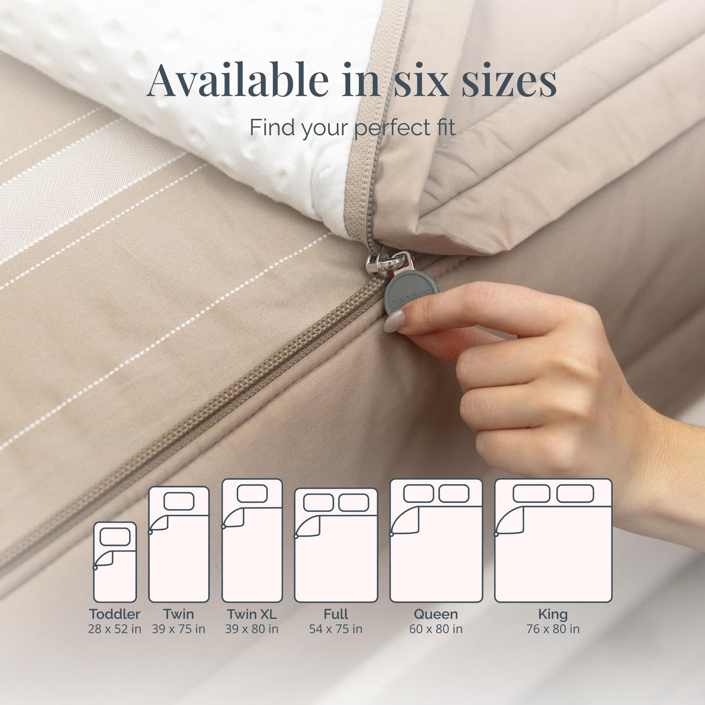 Beddy's Tan All-in-One Zipper Bedding Set - Minky Lined - Twin