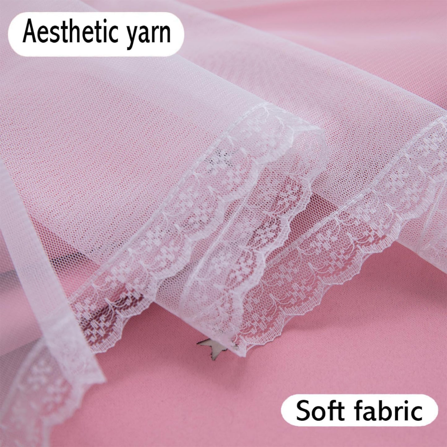 Cute Star Blackout Curtains for Girls Bedroom, Princess Curtains, W40X L63