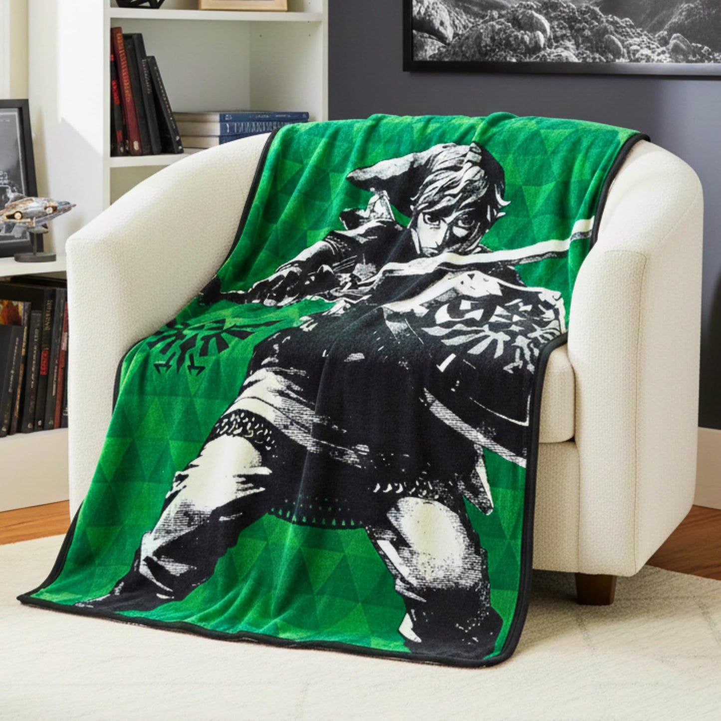 Legend of Zelda Hero Link Throw Blanket Video Game – Green Hyrule, Soft Cozy Decorative Blanket for Couch, Bed, or Gaming Room (100% Officially Licensed Product) by Franco Collectibles