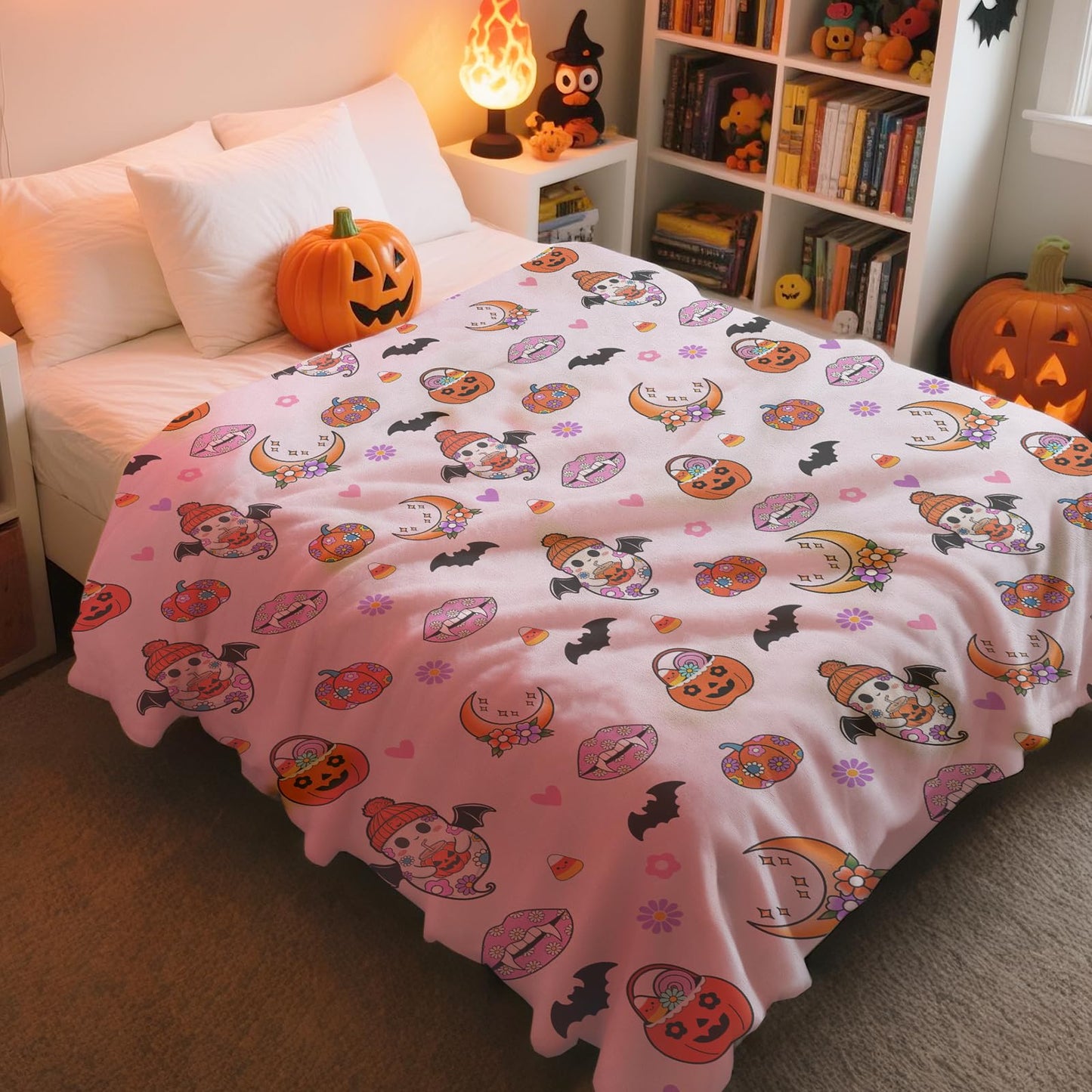 Bemaystar Christmas Blanket - Pumpkin Blanket Christmas Throw Blanket Gifts for Kids Girls Boys Teens Kids Women Birthday Anniversary Fleece 50X60 Inch