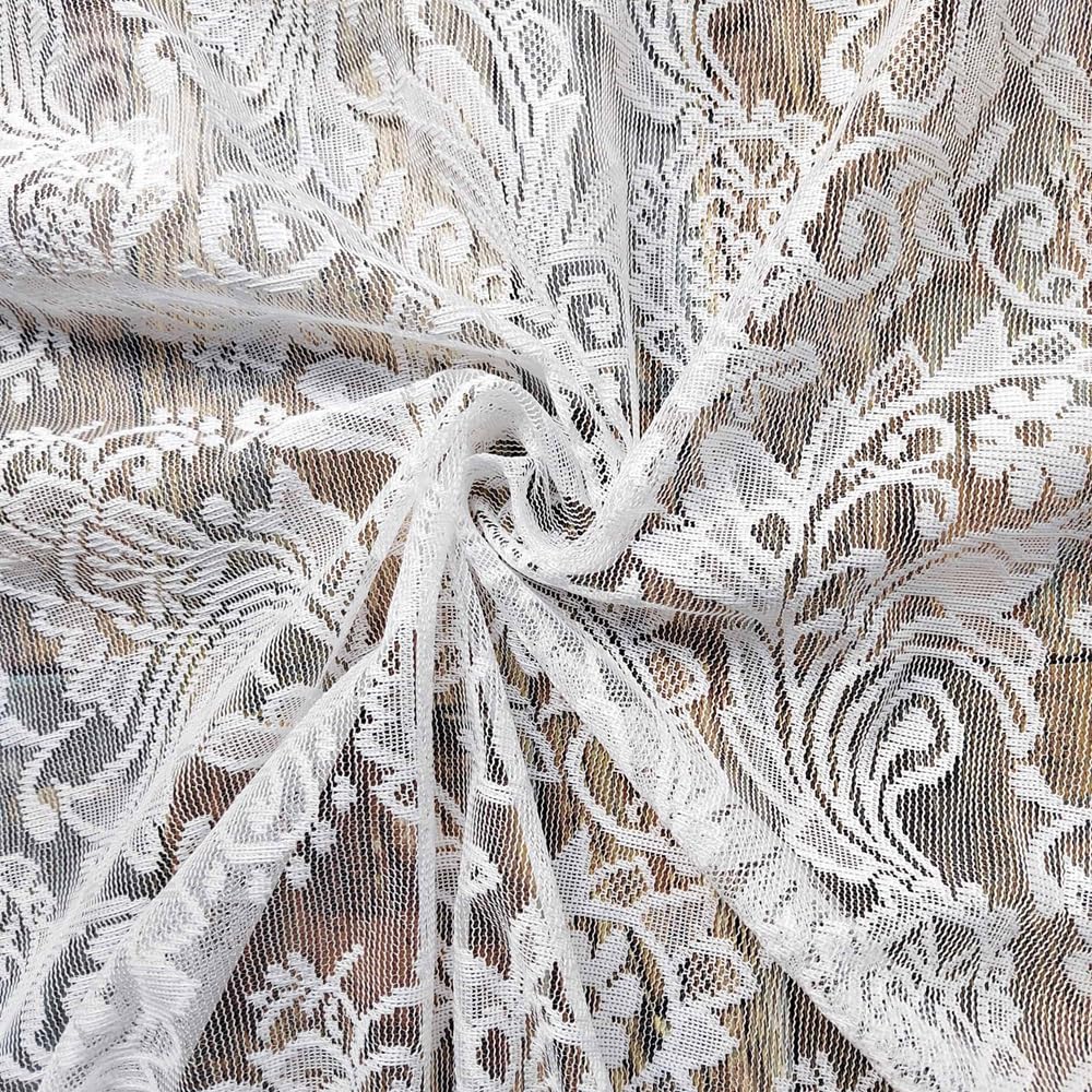 Luxury Victorian Floral White Lace Swag Valance for Arched Door