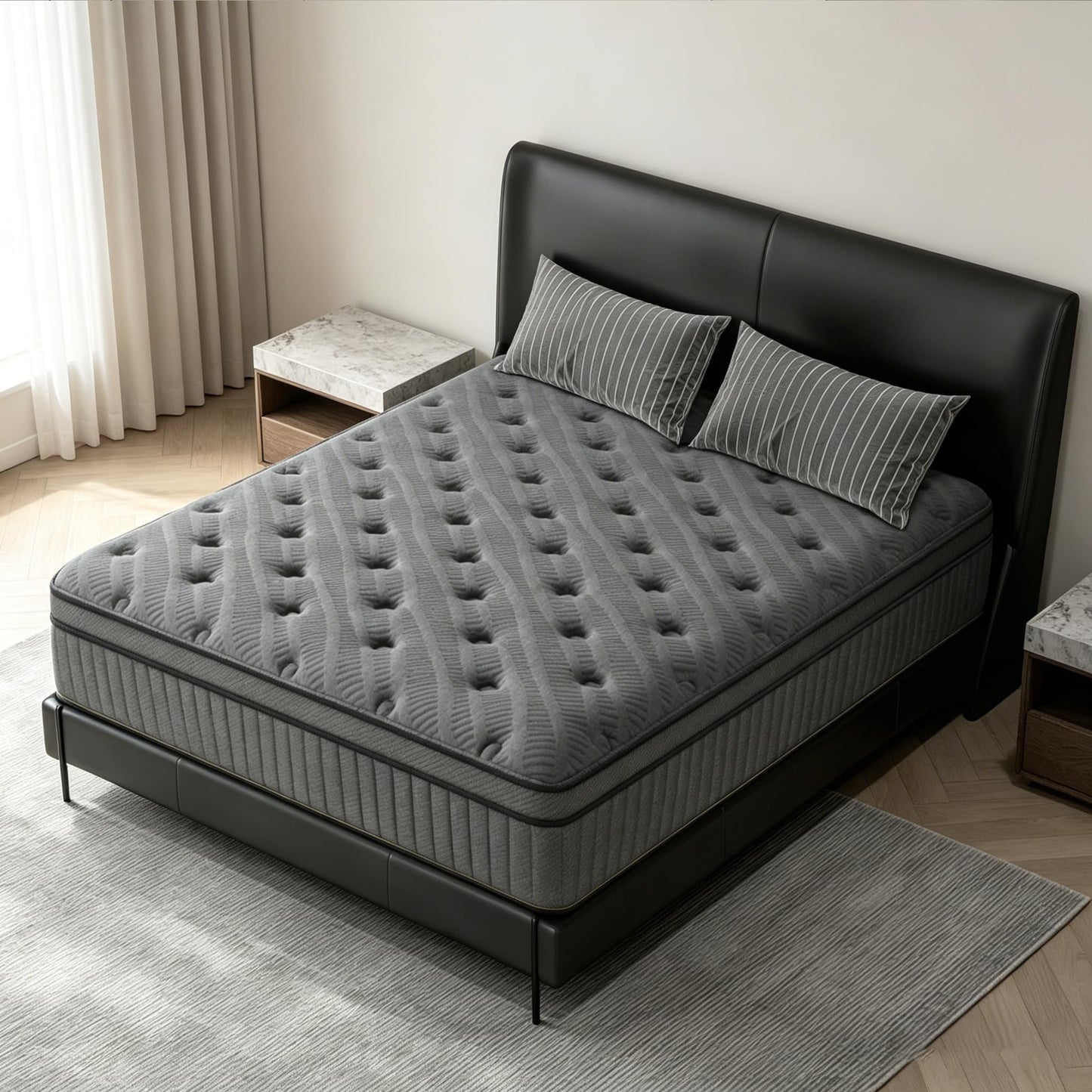 Full Size Mattress, 10 Inch Hybrid Pressure Relief Mattress in a Box, Cooling Gel Memory Foam and Pocket Springs，Medium Firm，Breathable，Fiberglass Free (10", Full)