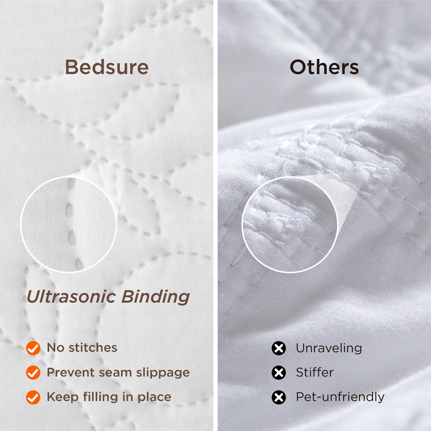 Bedsure Quilt King Size - Ultra Soft Pre-Washed Cloud-Like Bedding, All-Season Lightweight Comforter for Country Bedroom, Leaf Design Coverlet in Pure White, 106 x 96 Inches