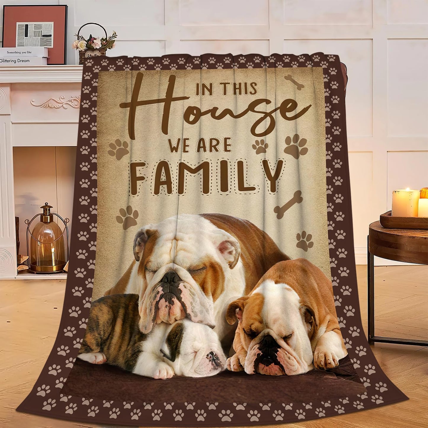 English Bulldog Blanket French Bulldog Throw Blankets Cozy Fleece Flannel Soft Warm Plush Bedding Decor Bulldog Gifts for Girls Women Boys Teens Kids for Couch Sofa Bed 40"X50"