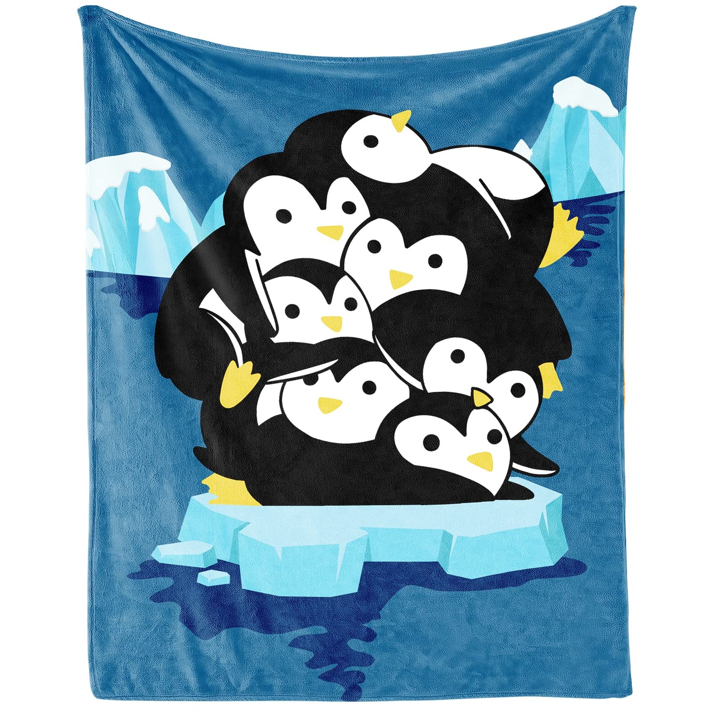 Penguin Blanket Gifts - 60"x80" Cute Throw Blanket for Adults, Kids - Blue Soft Plush Blankets for Bed, Couch & Living Room