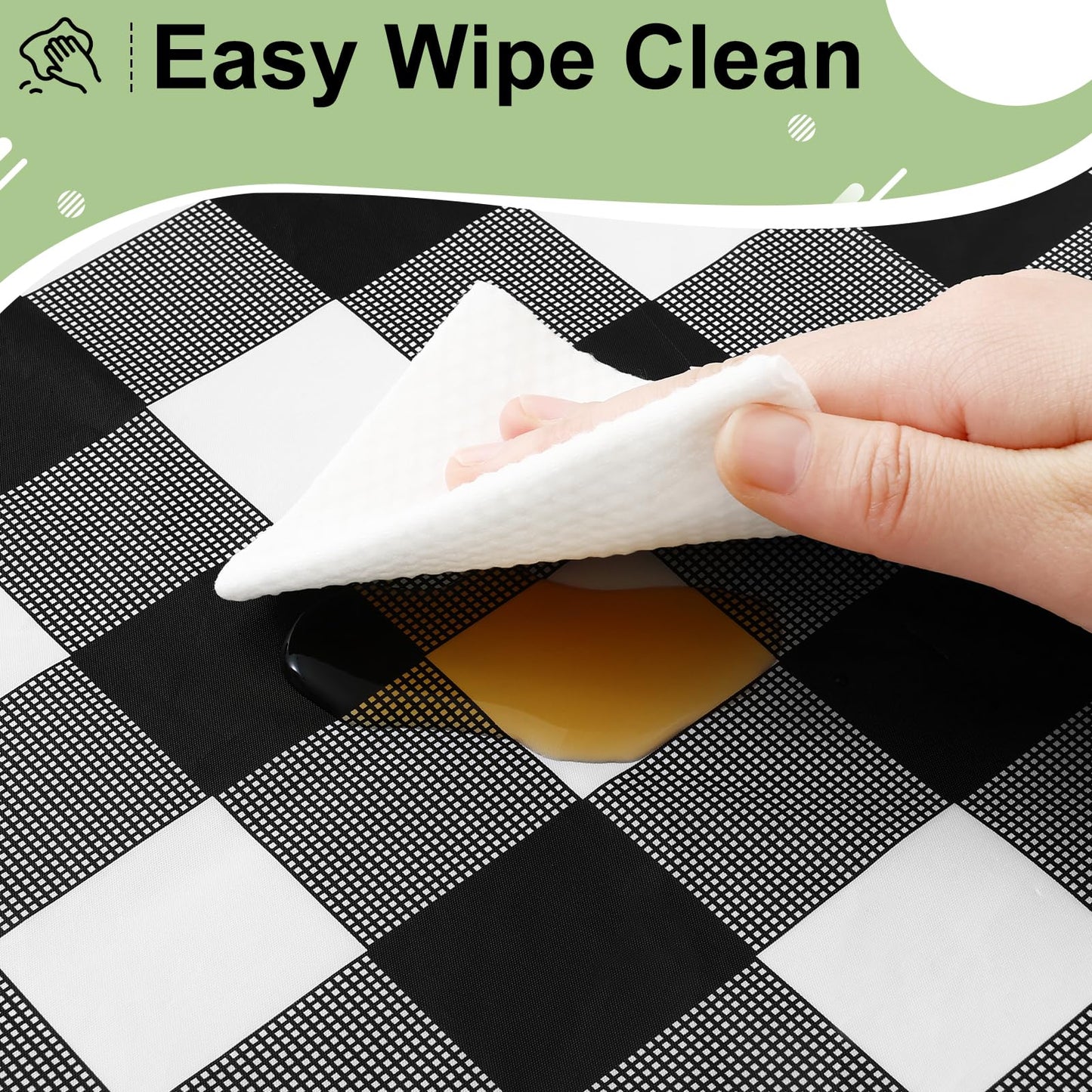 misaya 3 Packs Buffalo Disposable Table Cloth, 54 x 108 Inch Waterproof Plastic Tablecloth, Rectangle Black and White Checkered Table Covers for Picnic, Birthday, Party, Back to School